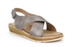 Cipriata Womens Flora Crossover Slingback Touch Fastening Wedge Sandals Pewter