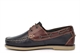 Dek Mens Leather Moccasin Boat Shoes With Non-Marking Stitched Sole Navy/Brown