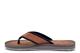 PDQ Mens Leather Effect Toe Post Flip Flop Sandals Tan