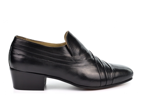 Montecatini Mens Slip On Cuban Heel Leather Shoes Black