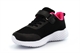 Girls Rosie Lightweight Touch Fastening Trainers With Elastic Lace Black/Fuchsia/White