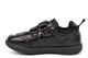 Urban Zone Boys Double Strap Touch Fastening School Shoes With Padded Collar and Tongue Black