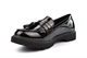 Boulevard Womens Low Heel Tassel Loafers Patent Black