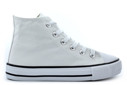 Boys/Girls High Top Canvas Shoes/Trainers/Pumps White