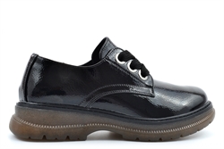Cipriata Womens Febe Memory Foam Shoes/Girls School Shoes Black Patent