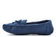 Cosies Womens Louisa Faux Suede Moccasin Slippers With Faux Fur Lining Navy