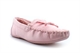 Cosies Womens Louisa Faux Suede Moccasin Slippers With Faux Fur Lining Pink