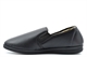 Dr Keller Mens Christof Faux Leather Carpet Slippers With Fleecy Lining Slip On Black