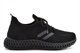 BXT Boys/Girls Two Stripe Knitted Lace Up Comfy Trainers Black
