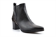 Womens Faux Leather Ankle Boots With Side Zip Fastening And Mid Block Heel Black