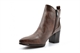 Womens Faux Leather Ankle Boots With Side Zip Fastening And Mid Block Heel Brown