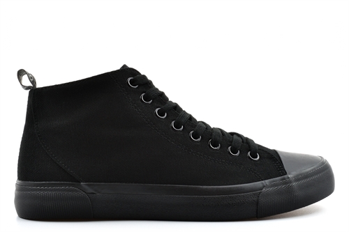 Akedo Mens/Womens Hi Top Canvas Shoes/Pumps All Black