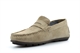 Roamers Mens Real Suede Leather Sqaure Toe Saddle Moccasin Loafers With Rubber Sole Taupe