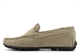 Roamers Mens Real Suede Leather Sqaure Toe Saddle Moccasin Loafers With Rubber Sole Taupe