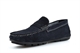 Roamers Mens Real Suede Leather Sqaure Toe Saddle Moccasin Loafers With Rubber Sole Navy Blue