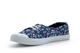 Dek Womens/Girls Low Cut Canvas Shoes/Slip On Pumps With Elastic Lace Blue Floral