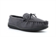 Mokkers Mens Adie Real Leather Suede Moccasin Slippers With Rubber Sole Grey