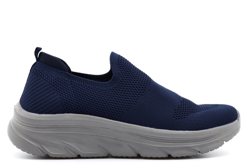 Dek Mens Flyknit Lightweight Elasticated Slip On Trainers Casual Shoes With Memory Foam Insole Navy The Shoe Shack