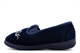 Dr Lightfoot Womens Gemma Slip On Wide Fit Slippers With Embroidered Upper Navy Blue