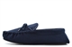 Mens Faux Suede Moccasin Slippers With Warm Fleece Lining Navy Blue