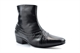 Montecatini Mens Reptile Leather Cuban Heel Ankle Boots Black