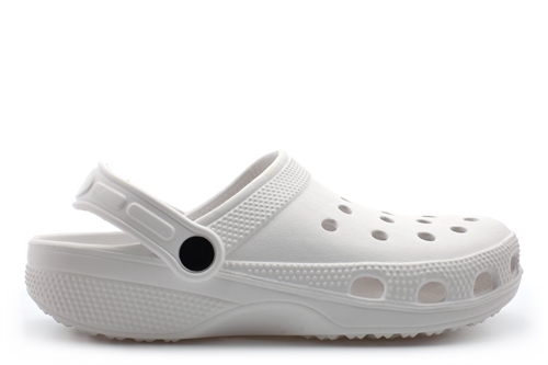 Dek Womens Perforated Swing Bar Clogs/Mules/Sandals White