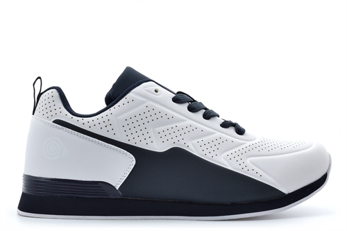 Dek Mens Plant Lace Up Lightweight Lawn Bowling Trainers/Bowling Shoes White/Navy
