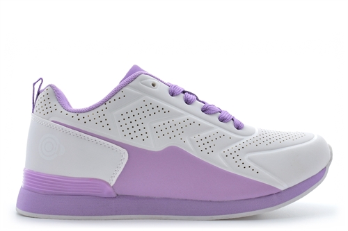 Dek Womens Blocker Lace Up Lightweight Lawn Bowling Shoes/Bowls Trainers White/Lilac