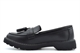 Boulevard Womens Low Heel Tassel Loafers/Girls School Loafer Shoes Black