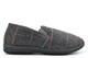 Zedzzz Mens Twin Gusset Slip On Carpet Slippers With Herringbone Textile Upper Grey