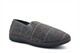 Zedzzz Mens Twin Gusset Slip On Carpet Slippers With Herringbone Textile Upper Grey