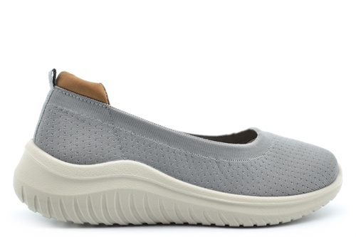Boulevard Womens Laila Super Lightweight Casual Slip On Shoes With Comfort Memory Foam Insole Grey