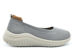 Boulevard Womens Laila Super Lightweight Casual Slip On Shoes With Comfort Memory Foam Insole Grey