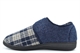 Sleepers Mens Denzil Touch Fasten Faux Fur Lined Warm Thermal Slippers Navy Blue