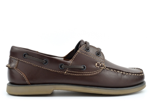 Dek Mens Leather Moccasin Boat Shoes With Non-Marking Anti-Shock Stitched Sole Brown