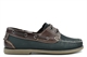 Dek Mens Leather Moccasin Boat Shoes With Non-Marking Anti-Shock Stitched Sole Nubuck Brown/Navy