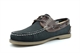 Dek Mens Leather Moccasin Boat Shoes With Non-Marking Anti-Shock Stitched Sole Nubuck Brown/Navy