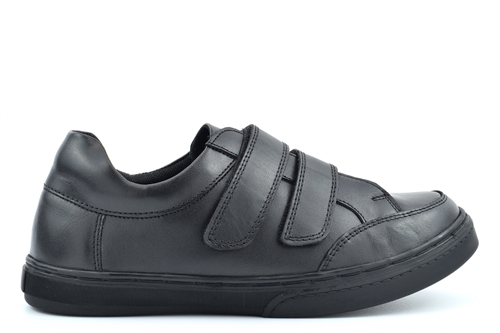 Chatterbox Boys Tyler Touch Fastening Leather School Shoes With Memory Foam Insole Black