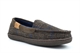 Zedzzz Mens Neville Moccasin Style Slippers With Tweed Textile Upper And Terry Lining Brown