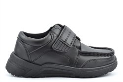 Route 21 Boys Maxwell Touch Fasten School Shoes/Boys School Shoes Black