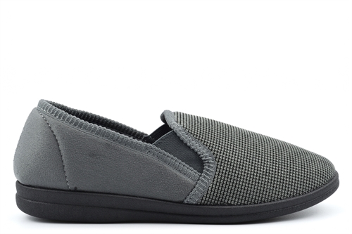 Sleepers Mens Harry Faux Suede Memory Foam Carpet Slippers Grey