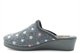 Sleepers Josephine Womens Wedge Slip On Mule Slippers With Wedge Heel And Rubber Sole Grey Floral