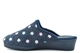 Sleepers Josephine Womens Wedge Slip On Mule Slippers With Wedge Heel And Rubber Sole Navy Floral