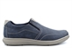 Scimitar Mens Twin Gusset Slip On Casual Shoes With Faux Leather Patch Detail Navy Blue