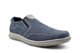 Scimitar Mens Twin Gusset Slip On Casual Shoes With Faux Leather Patch Detail Navy Blue