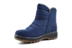 Boulevard Womens Thermal Snow Boots With Faux Fur Lining, Side Zip And Deep Tread Sole Navy Blue