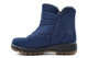 Boulevard Womens Thermal Snow Boots With Faux Fur Lining, Side Zip And Deep Tread Sole Navy Blue