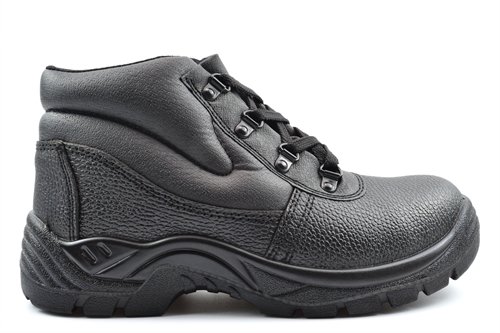 Grafters Mens/Womens Leather Padded Ankle Safety Boots Black (S1 FO SR)