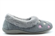 Sleepers Womens Daisy Memory Foam Slippers With Faux Fur Full Collar And Hearts Detail Grey