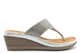 Cipriata Womens Sandra Toe Post Diamante Wedge Heel Sparkle Sandals Silver